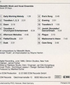Alternative view of Meredith Monk - Book Of Days (CD, Album, RP) (Near Mint (NM or M-))