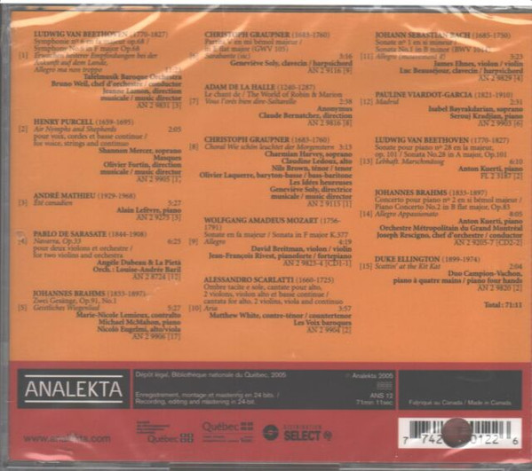 Various - Les Grands Interpretes Canadiens CD Compilation 12 Canadian Classical (CD) (Near Mint (NM or M-)) - Image 2