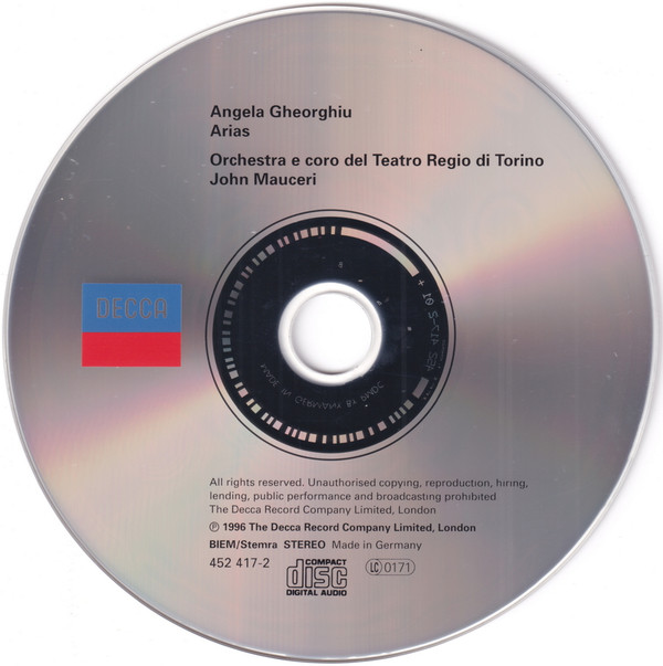 Angela Gheorghiu - Orchestra Del Teatro Regio Di Torino E Coro Del Teatro Regio Di Torino & John Mauceri - Arias (CD) (Near Mint (NM or M-)) - Image 3