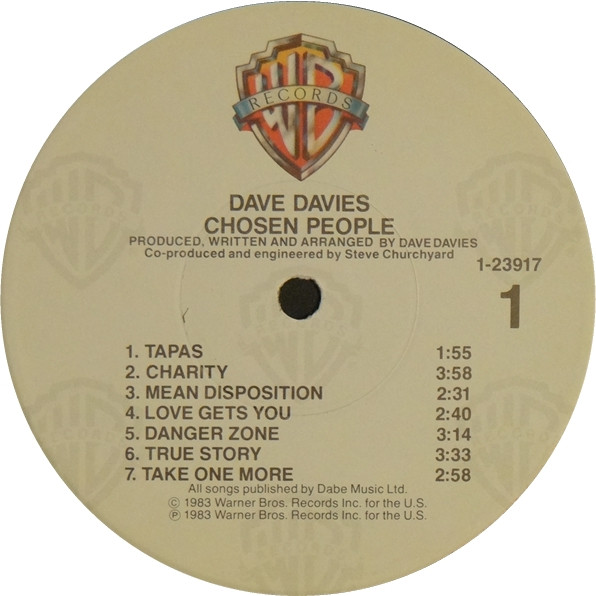Dave Davies - Chosen People (LP, Album, Win) (Mint (M)) - Image 3
