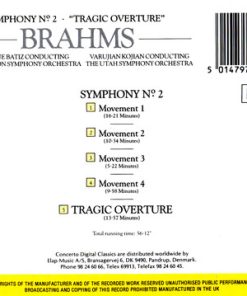 Alternative view of Johannes Brahms, Enrique Batiz Conducting London Symphony Orchestra / Varujan Kojian Conducting Utah Symphony Orchestra - Symphony N°2 - "Tragic Overture" (CD, RE) (Near Mint (NM or M-))