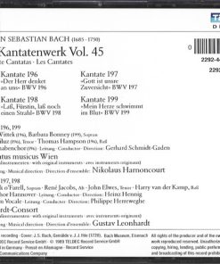 Alternative view of Johann Sebastian Bach - Complete Cantatas Vol. 45 (2xCD, RE) (Near Mint (NM or M-))