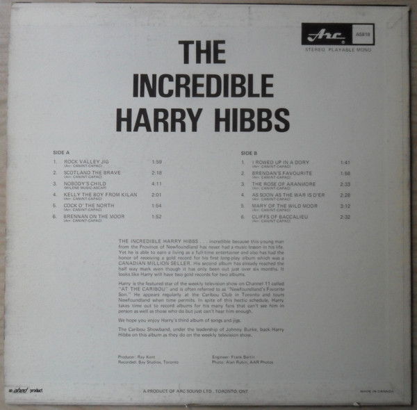 Harry Hibbs - The Incredible Harry Hibbs (LP, Album) (Mint (M)) - Image 2