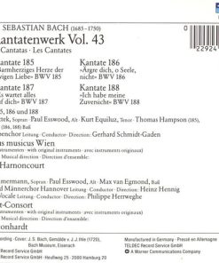 Alternative view of Johann Sebastian Bach - Complete Cantatas Vol. 43 (2xCD) (Mint (M))