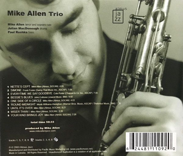 Mike Allen Trio - Dialectic (CD) (Near Mint (NM or M-)) - Image 2