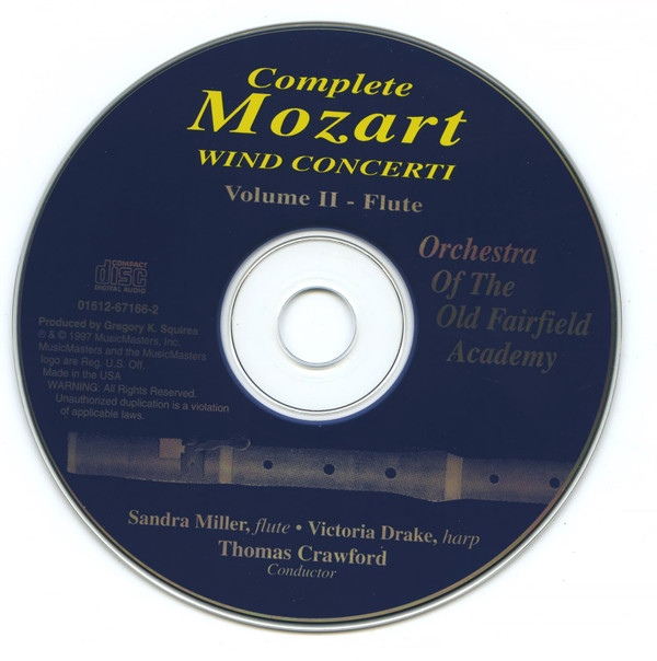 Wolfgang Amadeus Mozart, Orchestra Of The Old Fairfield Academy - Mozart Complete Wind Concerti Volume 2 - Flute (CD, Album) (Near Mint (NM or M-)) - Image 3