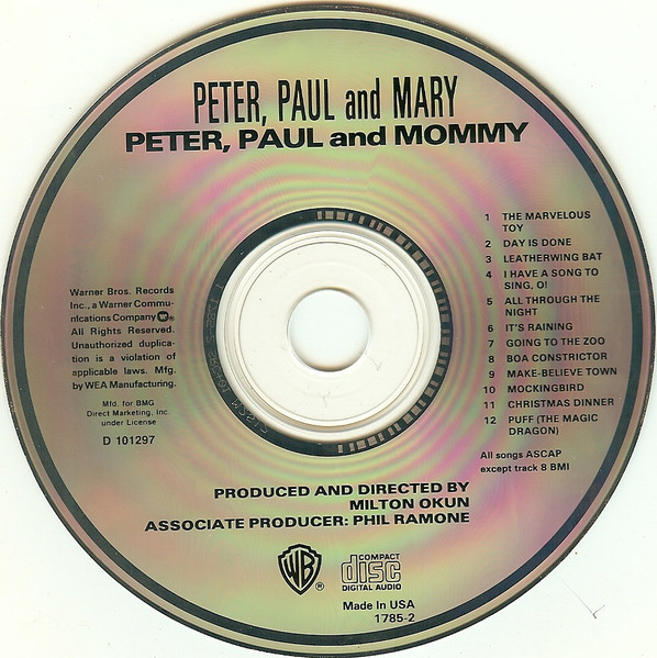 Peter, Paul & Mary - Peter, Paul And Mommy (CD, Album, Club, RE) (Near Mint (NM or M-)) - Image 3