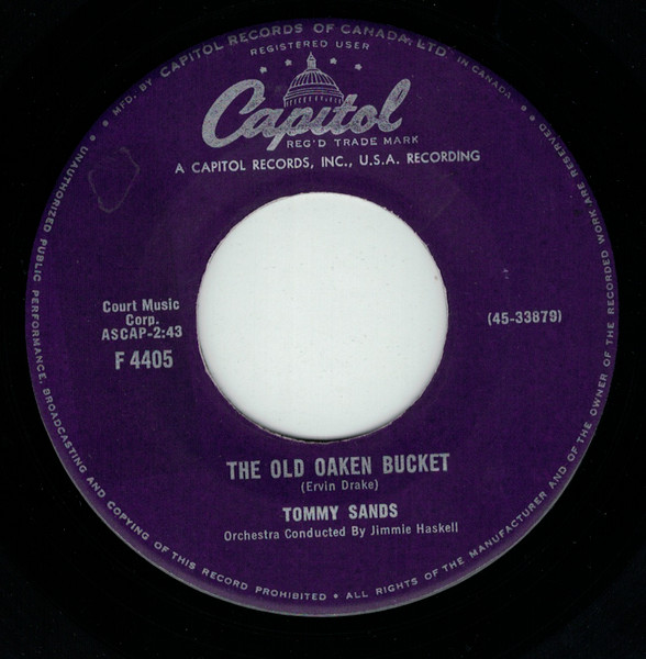 Tommy Sands - These Are The Things You Are / The Old Oaken Bucket (7", Single) (Very Good (VG)) - Image 2