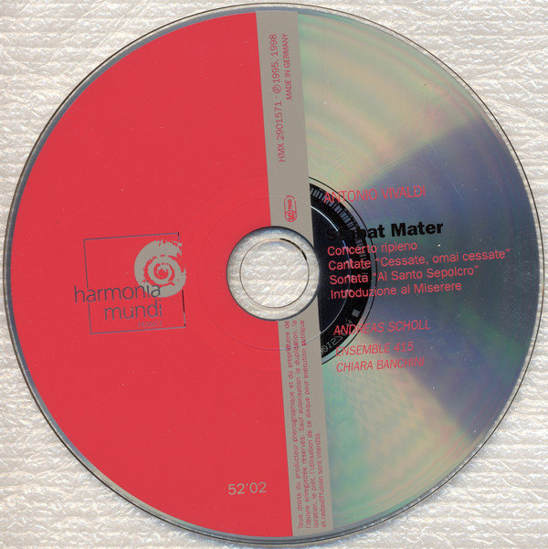 Antonio Vivaldi - Andreas Scholl, Ensemble 415, Chiara Banchini - Stabat Mater (CD, RE) (Near Mint (NM or M-)) - Image 5