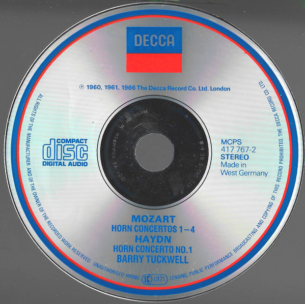 Wolfgang Amadeus Mozart / Joseph Haydn, Barry Tuckwell - Horn Concertos 1-4 / Horn Concerto No. 1 (CD, Comp, RM) (Near Mint (NM or M-)) - Image 4