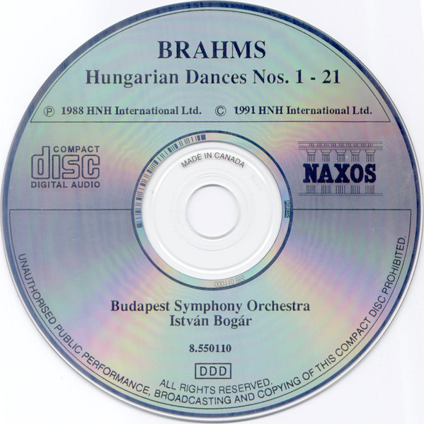 Johannes Brahms, Budapest Symphony Orchestra, István Bogár - Hungarian Dances (CD, Album, RE) (Near Mint (NM or M-)) - Image 4