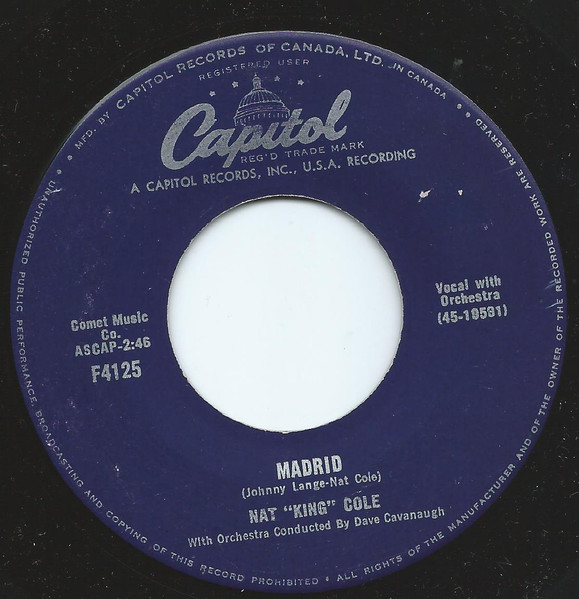 Nat King Cole - Give Me Your Love (7") (Near Mint (NM or M-)) - Image 2
