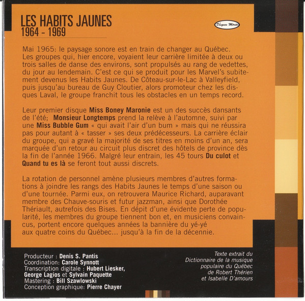 Les Habits Jaunes - Les Habits Jaunes 1964-1969 (CD, Comp, RM) (Mint (M)) - Image 2