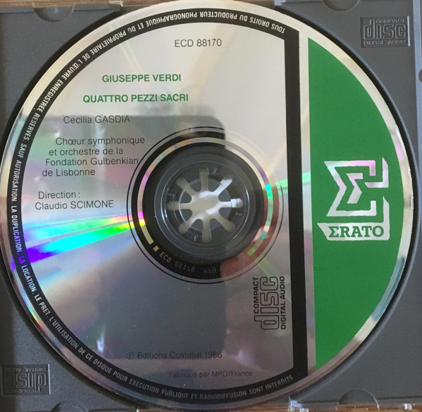 Giuseppe Verdi, Cecilia Gasdia, Chorus Of The Gulbenkian Foundation & Gulbenkian Orchestra, Claudio Scimone - Quattro Pezzi Sacri (CD, Album) (Near Mint (NM or M-)) - Image 2