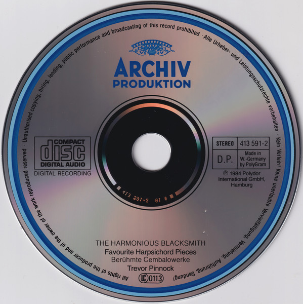 Trevor Pinnock - The Harmonious Blacksmith (Favourite Harpsichord Pieces = Berühmte Cembalowerke) (CD, Album, M/Print) (Near Mint (NM or M-)) - Image 3