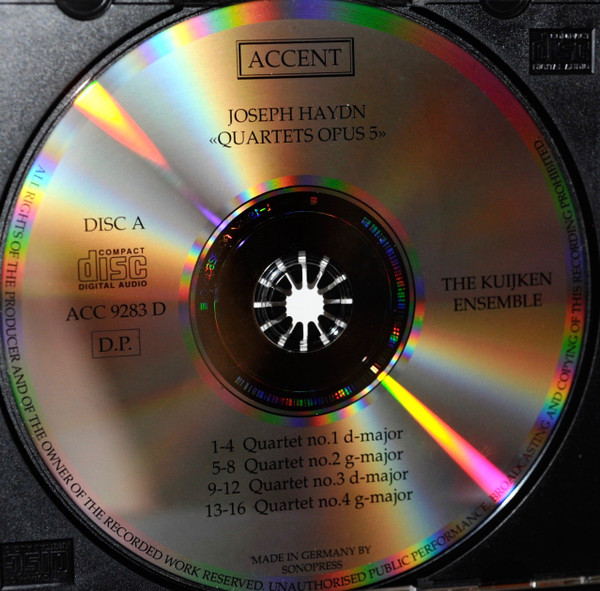 Joseph Haydn - Barthold Kuijken, Sigiswald Kuijken, Marc Hantaï, Wieland Kuijken, François Fernandez - Six Quartets Opus 5 - London Trios (2xCD, Album, RP) (Near Mint (NM or M-)) - Image 4
