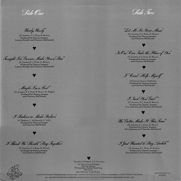 P.J. And Bobby - Love (LP, Album) (Mint (M)) - Image 2