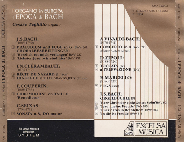 Johann Sebastian Bach, Louis-Nicolas Clérambault, François Couperin, Carlos Seixas, Domenico Zipoli, Benedetto Marcello, Cesare Teghillo - L'Organo In Europa - L'Epoca Di Bach (CD, Comp) (Near Mint (NM or M-)) - Image 2