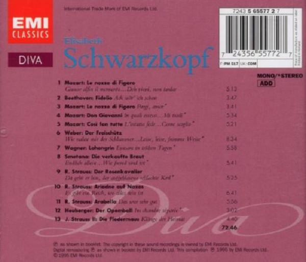 Elisabeth Schwarzkopf - Diva (CD, Comp, Mono, RM) (Near Mint (NM or M-)) - Image 2