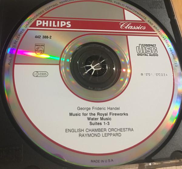 Georg Friedrich Händel, English Chamber Orchestra, Raymond Leppard - Water Music - Music For The Royal Fireworks (CD) (Near Mint (NM or M-)) - Image 4