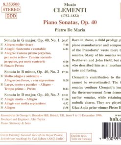 Alternative view of Muzio Clementi, Pietro De María - Piano Sonatas, Op. 40 (CD, Album) (Near Mint (NM or M-))