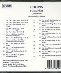 Alternative view of Frédéric Chopin, Sándor Falvai - Mazurkas (Selection) (CD, Album) (Near Mint (NM or M-))