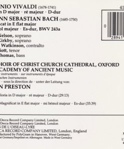Alternative view of Antonio Vivaldi · Johann Sebastian Bach, The Choir Of Christ Church Cathedral, The Academy Of Ancient Music / Simon Preston - Gloria In D Major · Magnificat In E Flat Major (CD, Comp) (Near Mint (NM or M-))