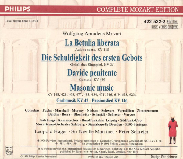 Wolfgang Amadeus Mozart - Oratorios, Cantatas, Masonic Music (6xCD, Comp + Box, Sli) (Near Mint (NM or M-)) - Image 2