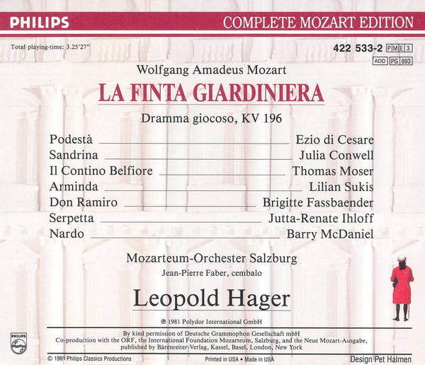 Wolfgang Amadeus Mozart - La Finta Giardiniera (3xCD, Album, RE + Box, Sli) (Near Mint (NM or M-)) - Image 2