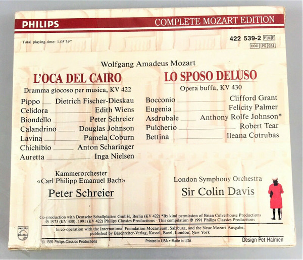 Wolfgang Amadeus Mozart - L'Oca Del Cairo / Lo Sposo Deluso (CD, Album, Comp) (Near Mint (NM or M-)) - Image 2