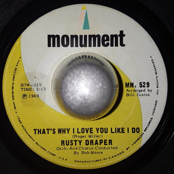 Rusty Draper - That's Why I Love You Like I Do / Night Life (7", Single) (Very Good Plus (VG+))