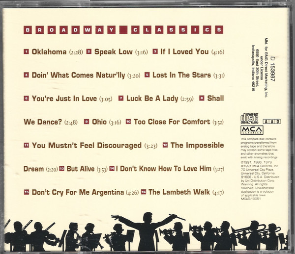 Various - Broadway Classic - Volume One (CD, Comp, Club) (Mint (M)) - Image 2