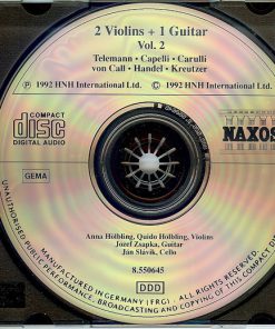 Georg Philipp Telemann, Giovanni Maria Capelli, Ferdinando Carulli, Leonhard Von Call, Georg Friedrich Händel, Joseph Kreutzer - Anna Hölblingová, Quido Hölbling, Jozef Zsapka, Ján Slávik - 2 Violins And 1 Guitar II (CD, Album) (Near Mint (NM or M-)) - Image 3