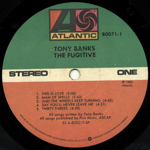 Tony Banks - The Fugitive (LP, Album, SP ) (Mint (M)) - Image 3