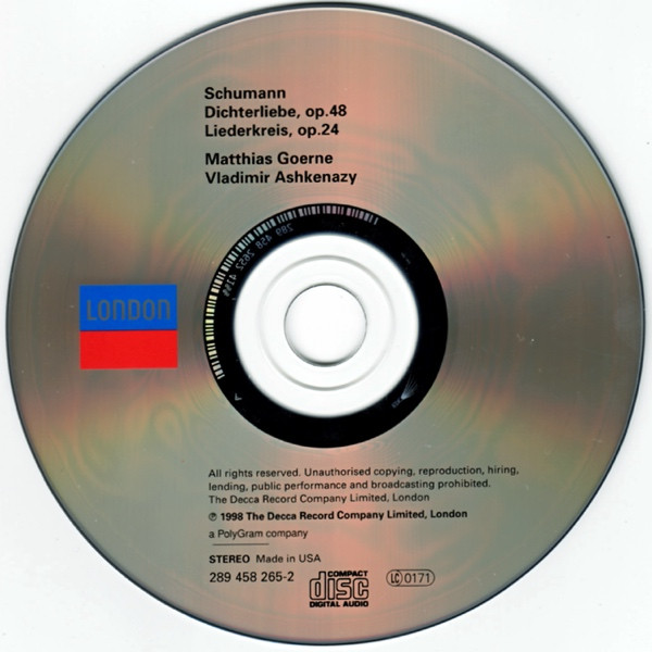 Robert Schumann - Matthias Goerne, Vladimir Ashkenazy - Dichterliebe • Liederkreis Op. 24 (CD, Album) (Near Mint (NM or M-)) - Image 3