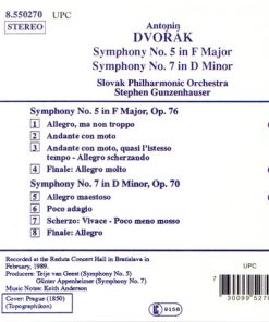 Alternative view of Antonín Dvořák, Slovak Philharmonic Orchestra, Stephen Gunzenhauser - Symphonies No.5, Op. 76 • No. 7, Op. 70 (CD, Album) (Near Mint (NM or M-))