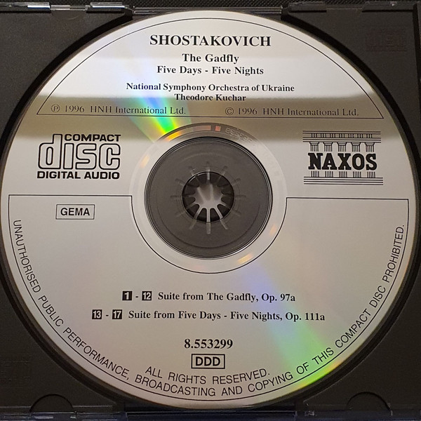Dmitri Shostakovich, National Symphony Orchestra Of Ukraine, Theodore Kuchar - The Gadfly / Five Days - Five Nights (CD, Album) (Near Mint (NM or M-)) - Image 3