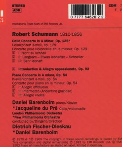 Alternative view of Robert Schumann, Jacqueline Du Pré, New Philharmonia Orchestra, Daniel Barenboim, London Philharmonic Orchestra, Dietrich Fischer-Dieskau - Cello Concerto / Piano Concerto (CD, Comp, RM) (Near Mint (NM or M-))