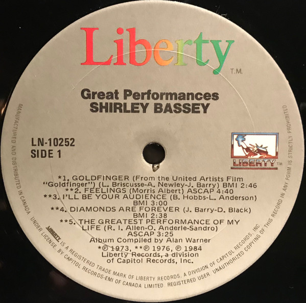 Shirley Bassey - Great Performances (LP, Comp) (Mint (M)) - Image 3