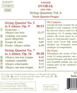 Alternative view of Antonín Dvořák, Vlach Quartet Prague - String Quartets Vol. 6 (No. 5 In F Minor, Op. 9 / No. 7 In A Minor, Op. 16) (CD, Album) (Near Mint (NM or M-))