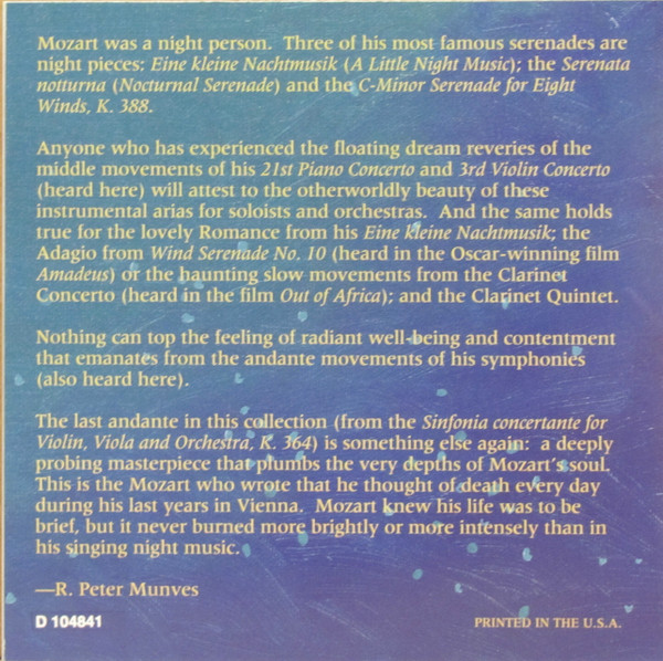 Wolfgang Amadeus Mozart - Mozart At Midnight (CD, Album, Comp, Club) (Near Mint (NM or M-)) - Image 4