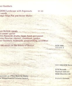 Alternative view of Heiner Goebbels - Shadow / Landscape With Argonauts (With Words By Edgar Allan Poe And Heiner Müller) (CD, Album) (Near Mint (NM or M-))