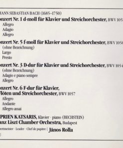 Alternative view of Johann Sebastian Bach - Cyprien Katsaris, Liszt Ferenc Chamber Orchestra - Klavierkonzerte · Piano Concertos · Concertos Pour Piano BWV 1052 · 1054 · 1056 · 1057 (CD) (Near Mint (NM or M-))