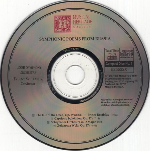 Russian State Symphony Orchestra, Evgeni Svetlanov - Symphonic Poems From Russia (2xCD, Album, Comp, RE) (Near Mint (NM or M-)) - Image 3