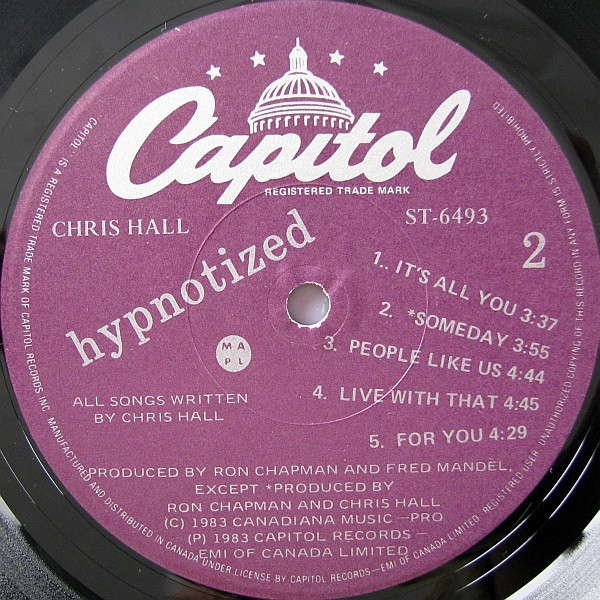 Chris Hall (5) - Hypnotized (LP, Album) (Mint (M)) - Image 4