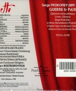 Alternative view of Sergei Prokofiev, Galina Vishnevskaya / Lajos Miller / Wiesław Ochman / Nicolai Gedda / Nicola Ghiuselev, Chœur de Radio France, Orchestre National De France, Mstislav Rostropovich - Guerre & Paix = War And Peace (4xCD, Album, RE, Sli) (Near Mint (NM or M-))