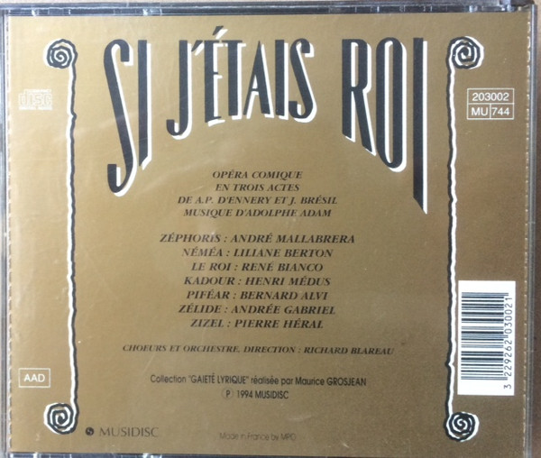 Adolphe C. Adam, Orchestre Sous La Direction De Richard Blareau - Si J'étais Roi (2xCD) (Near Mint (NM or M-)) - Image 2