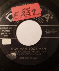Alternative view of Carmen McRae - Coax Me / Rich Man, Poor Man  (7", Single) (Very Good Plus (VG+))