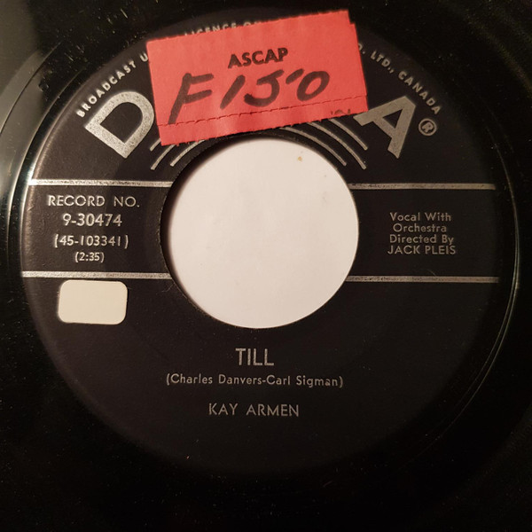 Kay Armen - Ha! Ha! Ha! / Till (7", Single) (Fair (F)) - Image 2