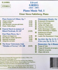 Alternative view of Edvard Grieg - Einar Steen-Nøkleberg - Piano Music Vol. 1 (CD, Album) (Near Mint (NM or M-))